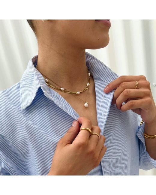 Evie Jewelry Metallic Off Court Pearl Necklace