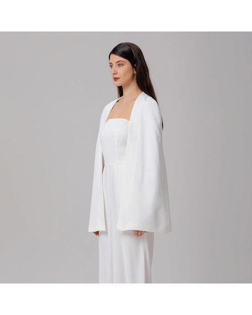 Smart and Joy White Minimalist Evening Cape