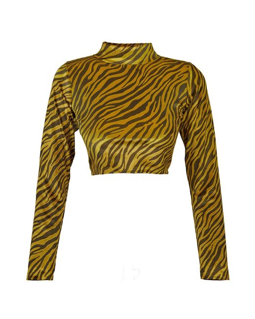 Ariana Bestepe Green Zebra Crop Top