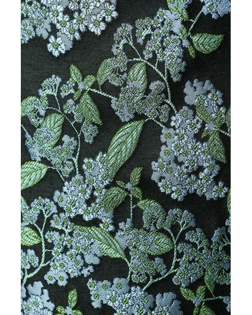 Louche Green Pasadena Blossom Jacquard Midi Skirt