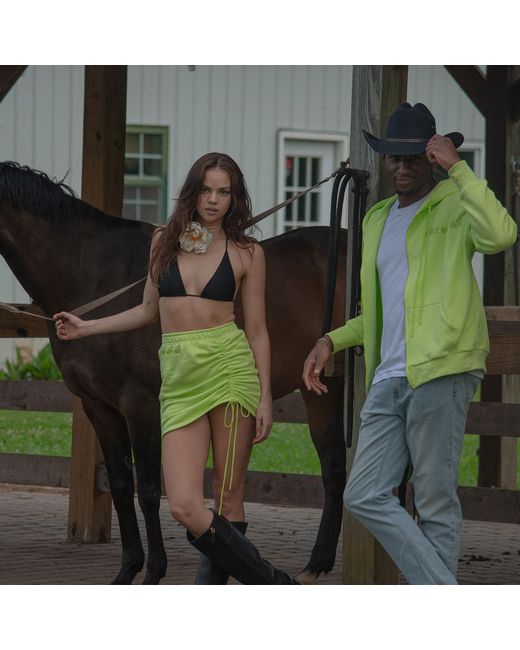 While We're Awake Green Mini Skirt