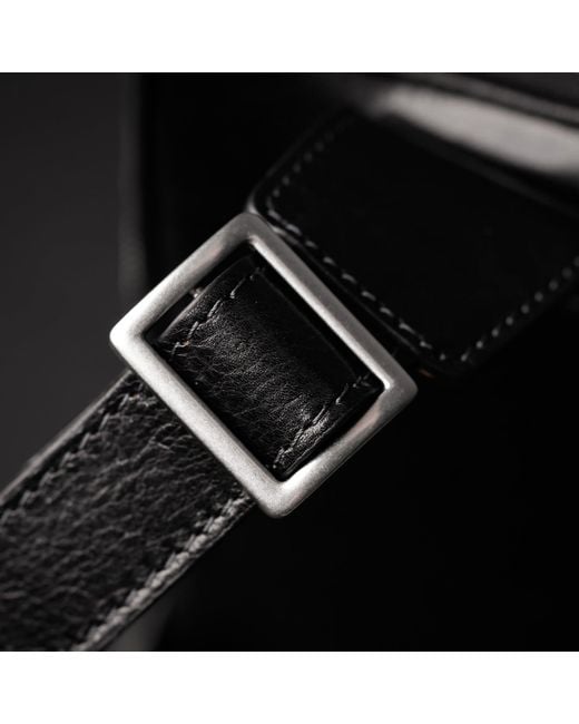 Time Resistance Black Leather Sling Bag Chest Bag for men