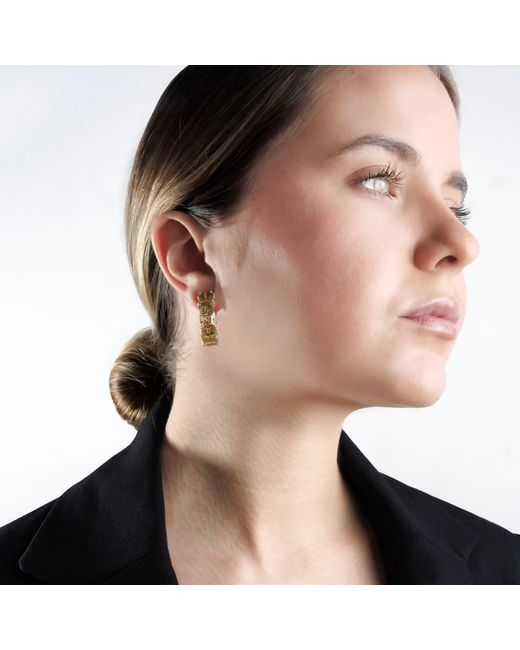 Bounkit Metallic Alanna Hoops Amethyst Pierced