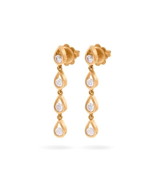 Lucy Quartermaine Metallic Solid Opulence Drop Earrings With Graded Daimonds