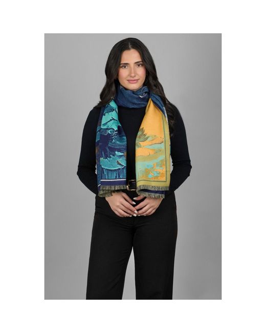 Saachi Blue Lily Bold Reversible Scarf