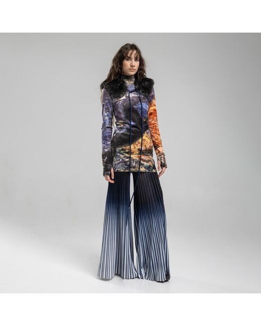 ARTISTA Blue Fortuna Velvet Mini Dress