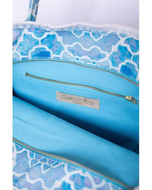 Sophia Alexia Blue Azure Mosaic Barbados Beach Bag