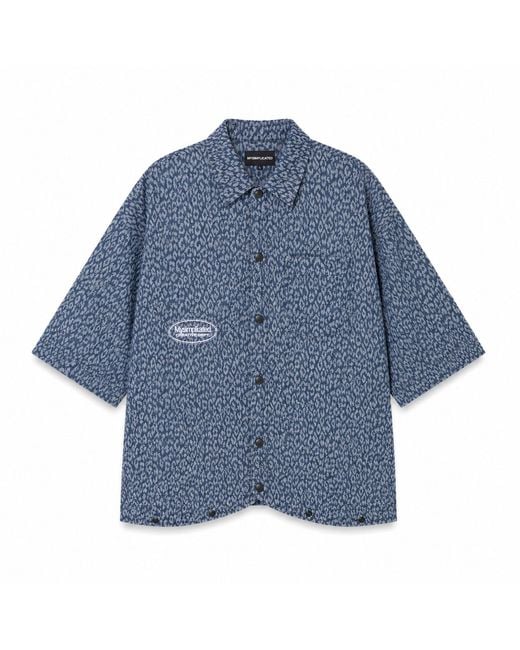 mysimplicated Blue Leopard Short Sleeve Shirt W