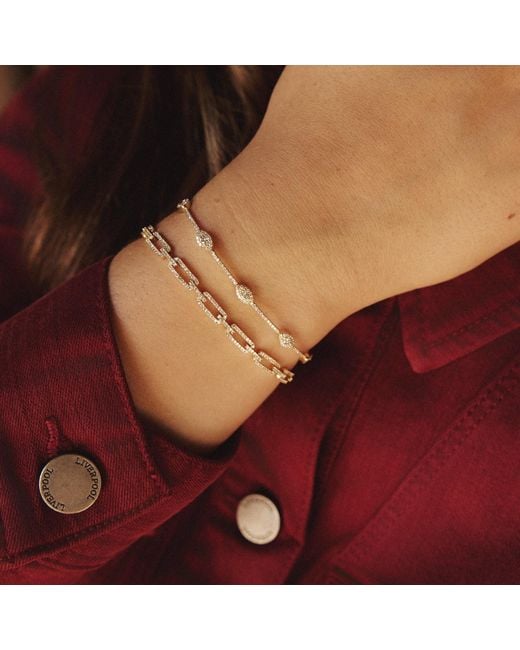 Jewelbird Metallic Diamond Eye Chain Bracelet