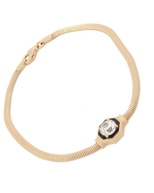Ebru Jewelry Metallic Timeless Spark Diamond Solid Bracelet