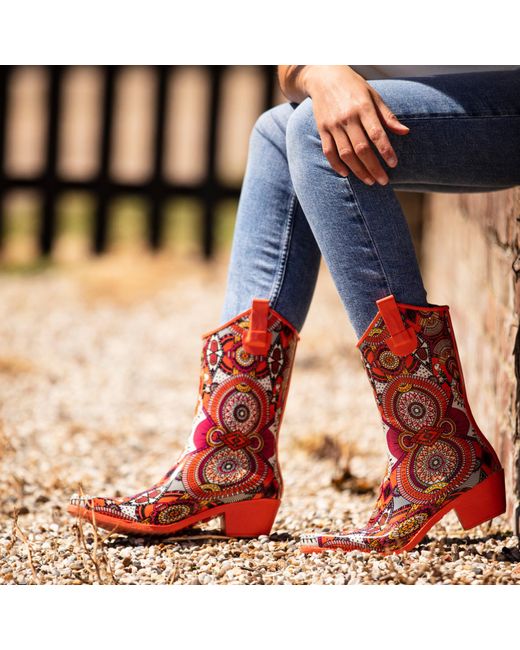 Talolo Boots Red Aztec Funk