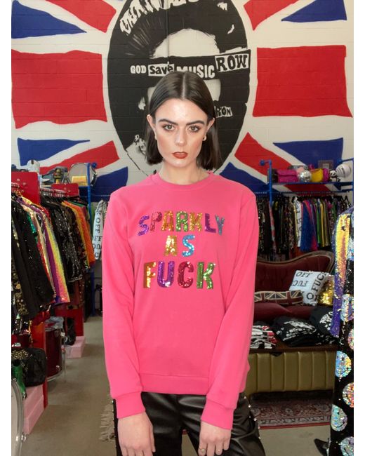 Any Old Iron Pink Sparkly As Fuck Sweatshirt