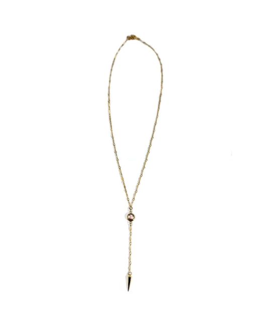 Rachel Nathan Metallic Lariat & Spike Necklace