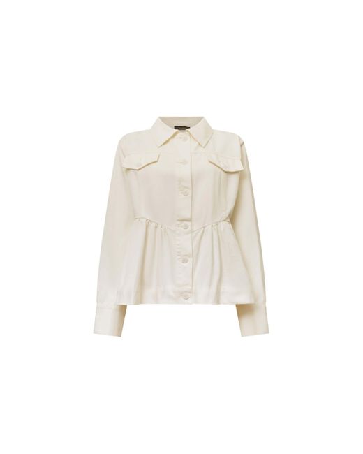 James Lakeland White Peplum Denim Jacket