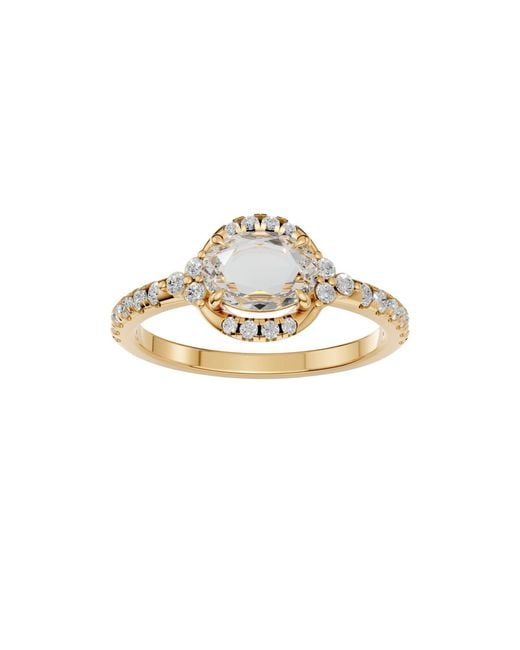 Aya Fine Jewelry Metallic Oval Lab Diamond Halo Ring