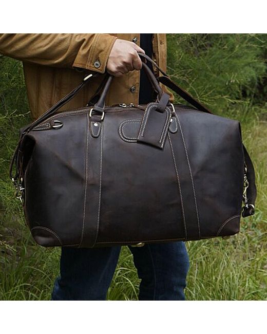 Touri Black Classic Traveller Genuine Leather Holdall for men