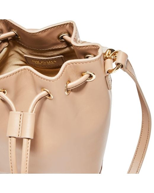 Saonara Brand Brown Neutrals Mini Bucket Bag Moka Leather