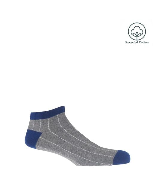 Peper Harow - Made in England Blue Dash Trainer Socks – for men