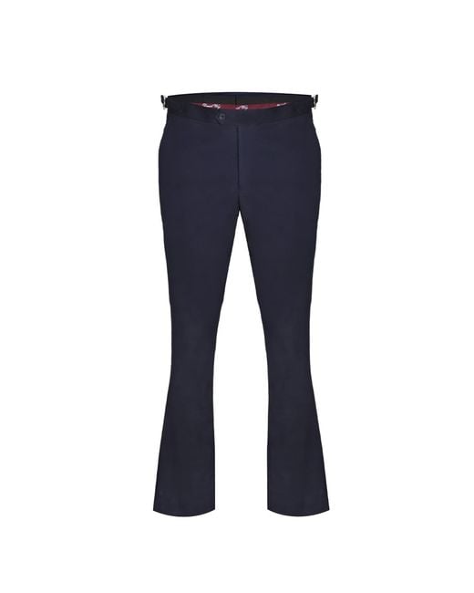 DAVID WEJ Blue Ashford Relaxed Trouser With Side Adjusters for men