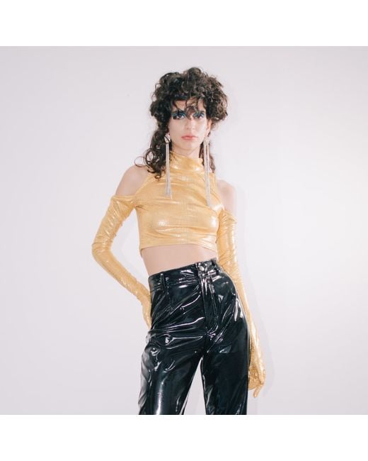 Paloma Lira Metallic Gloves Magic Crop Top