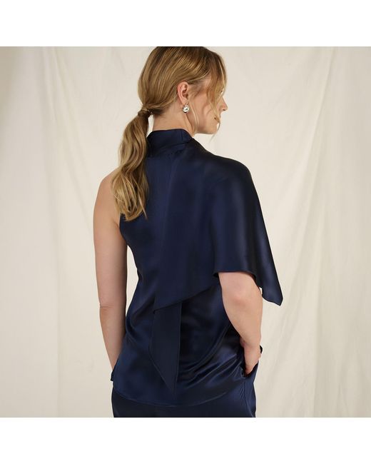 The Summer Edit Blue Celine Scarf Top