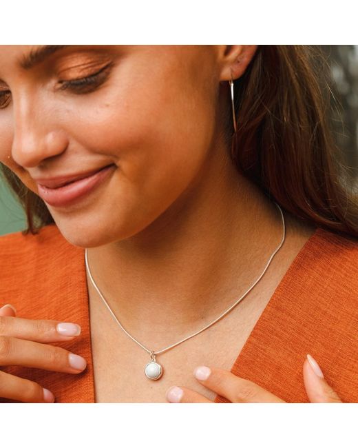 Lily Charmed Metallic Sterling Howlite Healing Stone Necklace With Round Snake Chain