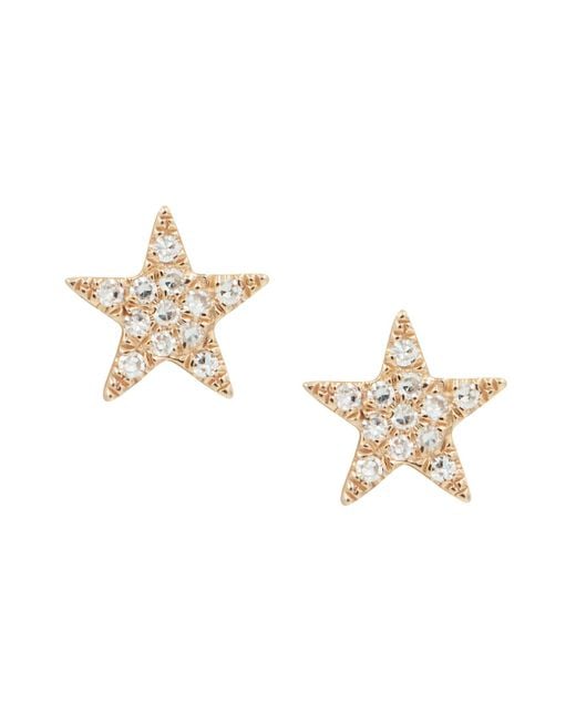 KAMARIA Metallic Star Diamond Stud Earrings