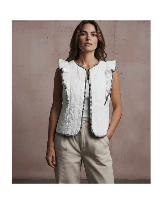Nooki Design Gray Aster Padded Frill Gilet