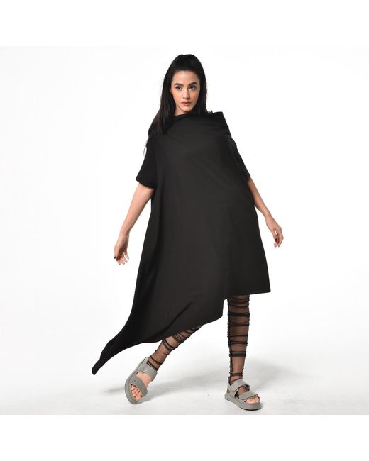 Metamorph Black Loose Asymmetrical Dress