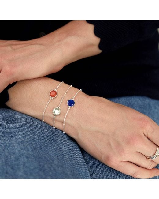 Auree Jewellery Metallic Barcelona Silver August Birthstone Bracelet Green Amethyst