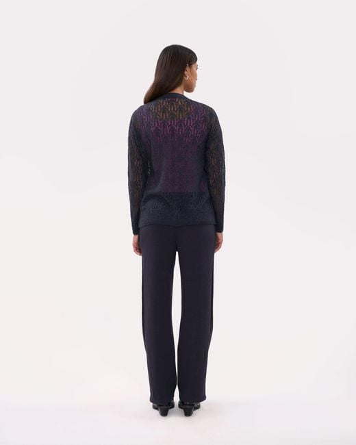 La Granni Blue Aranita V Neck Cardigan