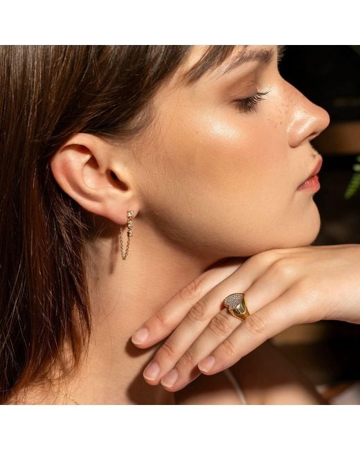 Spero London Metallic Fine Diamond Linked Tennis Earrings