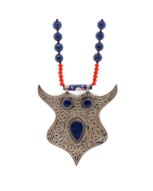 Ebru Jewelry White Night Owl Necklace
