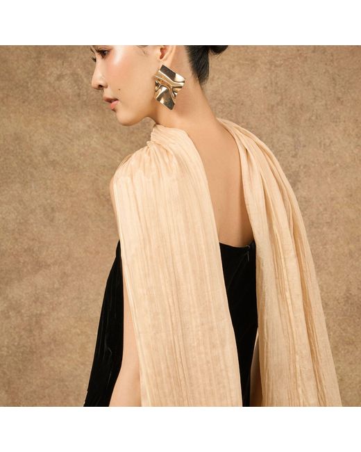 Silk and Bears Natural Champagne Silk Scarf – Hand-Dyed Mulberry Silk Shawl, Wedding & Bridesmaid Wrap