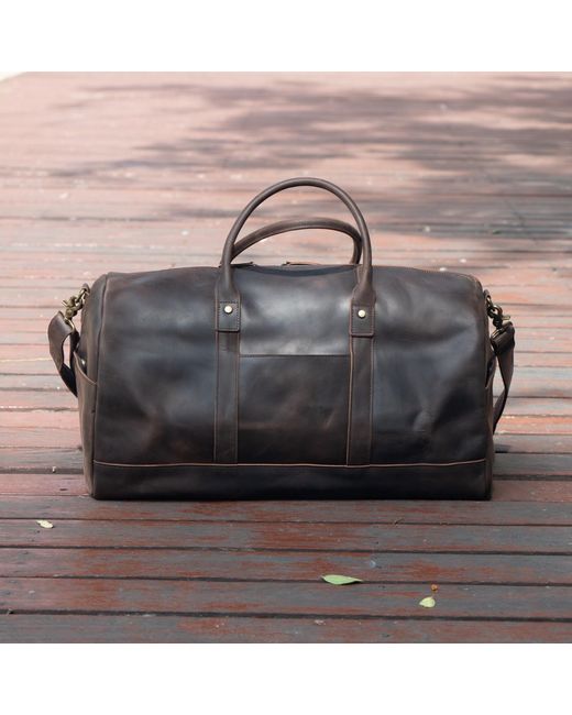 Touri Brown Genuine Leather Duffel for men