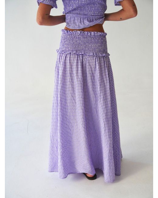 Mind Traveler Purple Lea Gingham Skirt