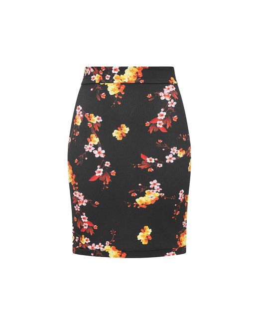 Sophie Cameron Davies Black Floral Jersey Skirt