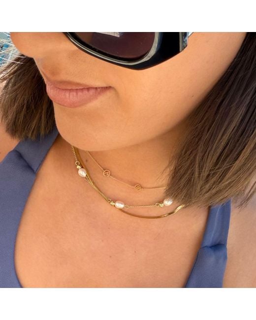Evie Jewelry Metallic Off Court Pearl Necklace