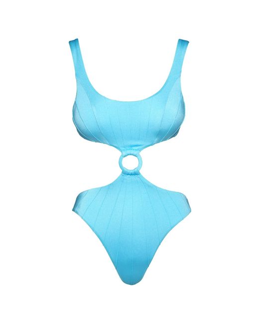 Noire Swimwear Blue Baby Coquillage Cut-out One Piece