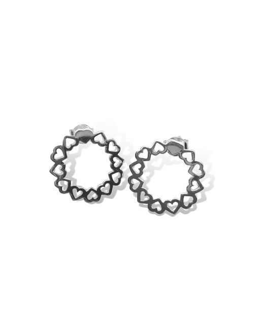 FV Jewellery Metallic Love Goes Round Circle Of Hearts Petite Studs