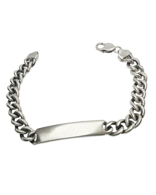 Tg-Jewellery by Tamara Gervasio Metallic Sterling Id Bracelet – Satin & Oxidised Finish, Handmade for men