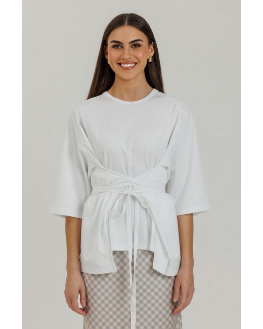Lou&Up (Formerly Loup Clothing) White Wrap Tie Tee