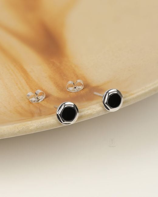 The Jewelz Multicolor Neutrals Shadow Gleam Onyx Earrings for men