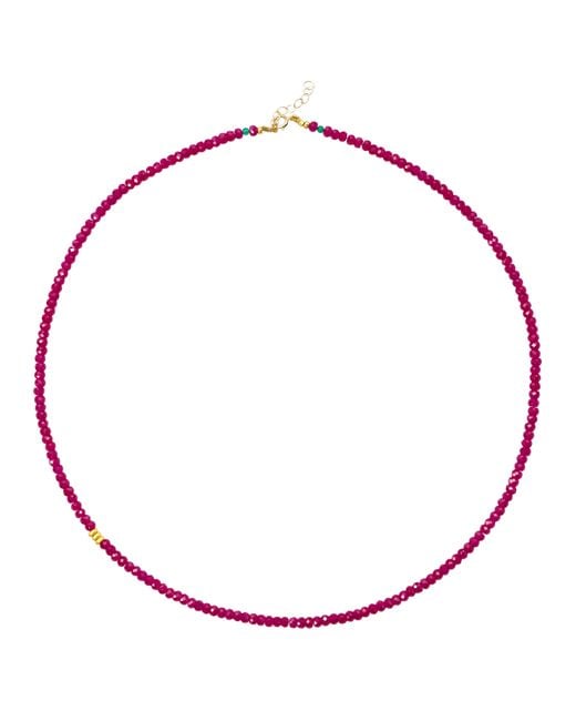Bombyx House Red Birthstone July Ruby Bead Necklace