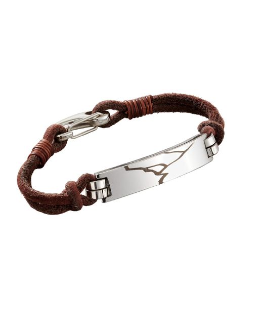 Posh Totty Designs Brown Leather Cord Kintsugi Bracelet for men