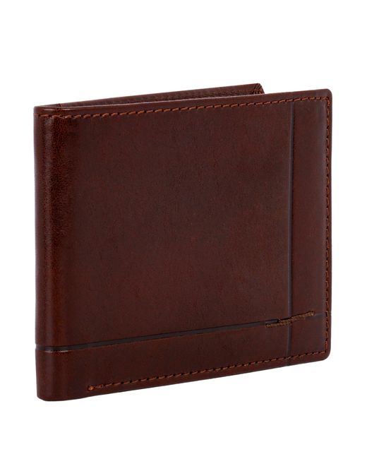 Time Resistance Purple Leather Bifold Wallet for men