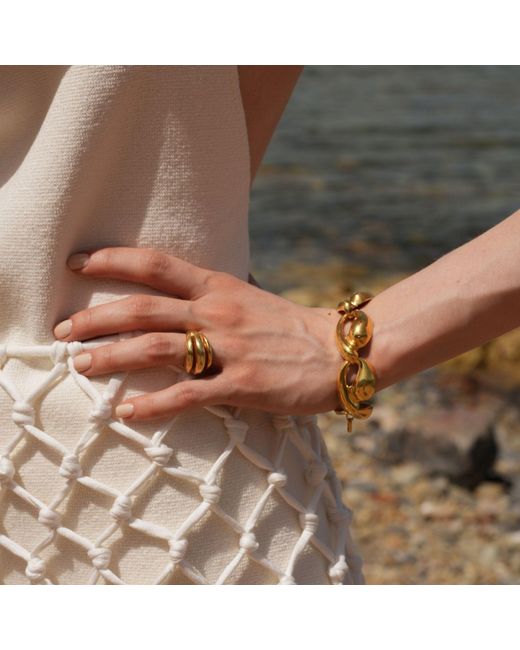 LINYA JEWELLERY Metallic Bery Vintage Big Ring