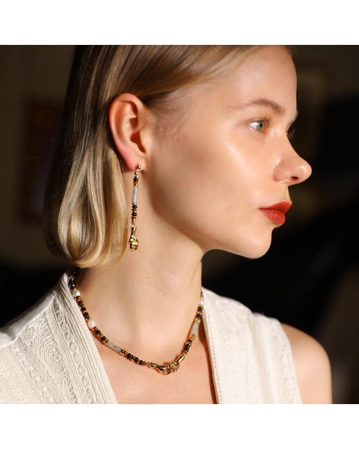 Retro Chic Metallic Palms Earrings