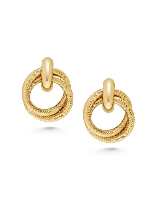 Nialaya Metallic Double Hoop Earrings