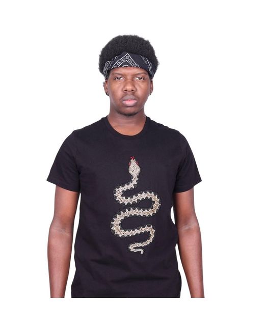 Any Old Iron Black Beaded Metallic Snaketacular T-Shirt for men